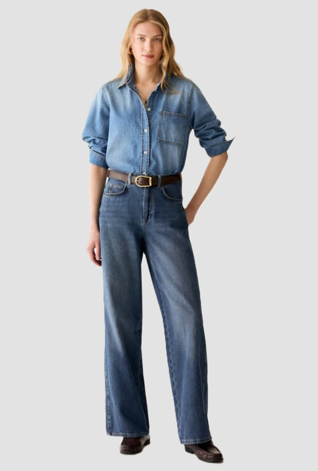 Jeans puddle fit donna blue 