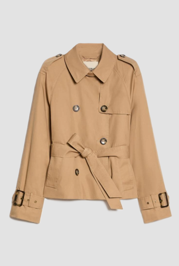 Cropped trench donna cammello 