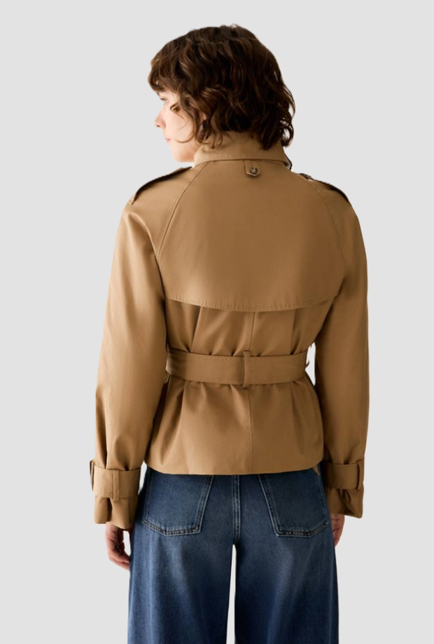 Cropped trench donna cammello 