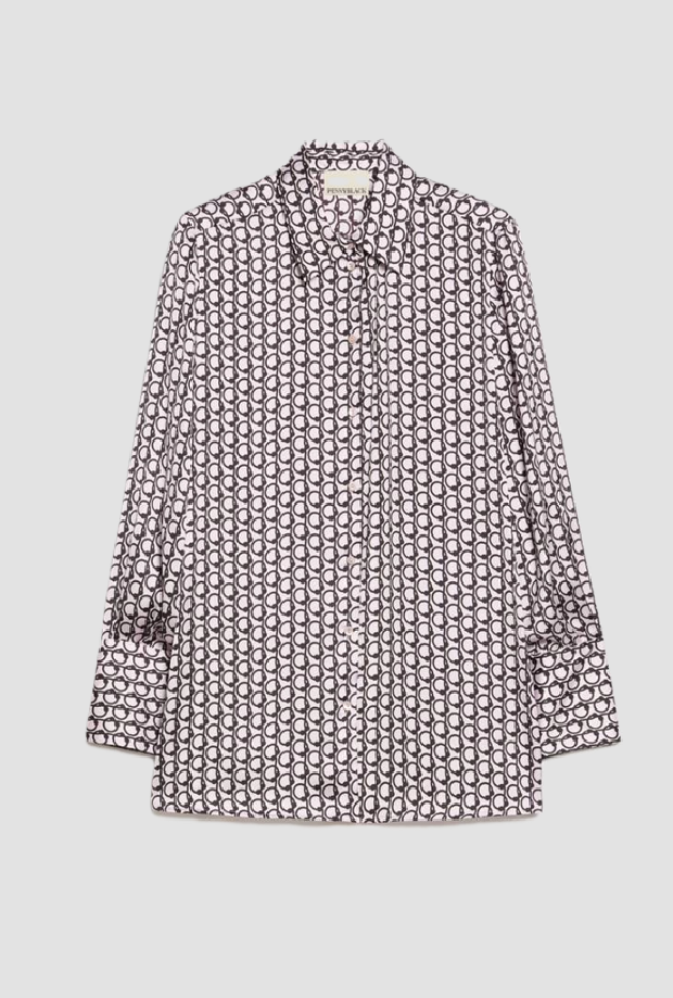 Camicia in raso a fantasia donna rosa 