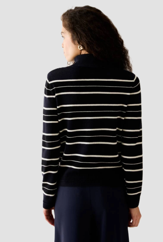 Dolcevita a righe donna navy blue 