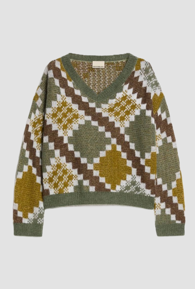 Maglia in blend mohair donna verde 
