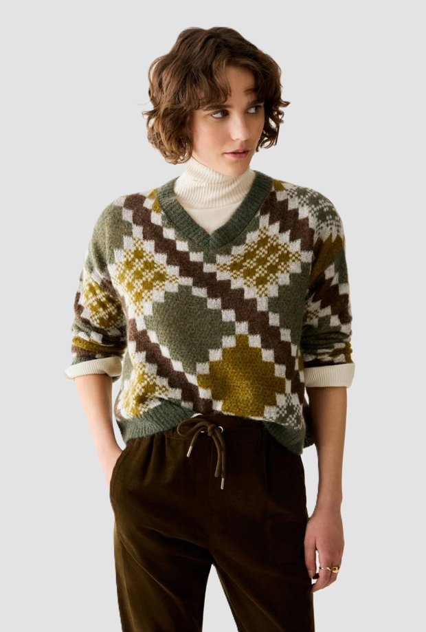 Maglia in blend mohair donna verde 