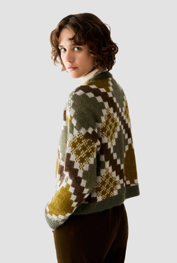Maglia in blend mohair donna verde 