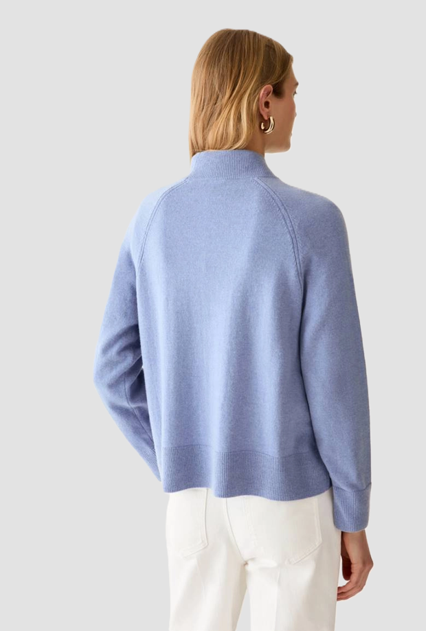 Maglia a lupetto donna azzurro 