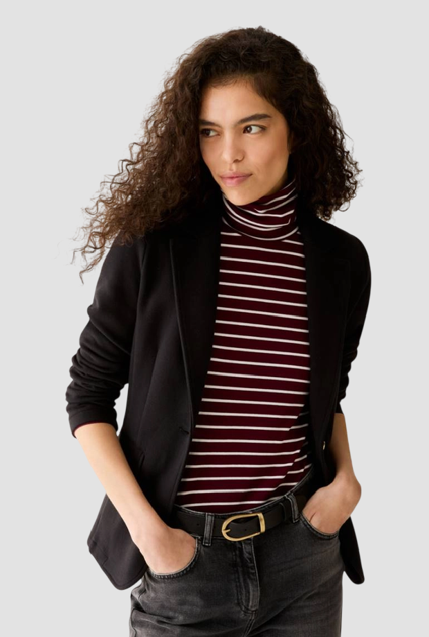 Giacca slim fit donna nero 