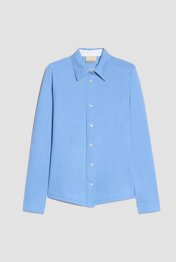 Camicia slim fit donna azzurro 