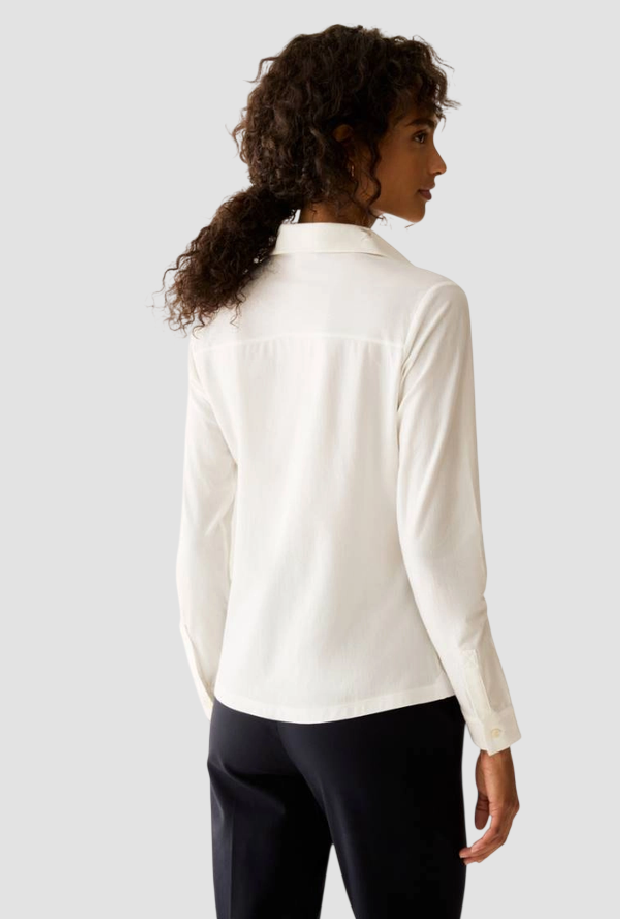 Camicia slim fit donna panna 