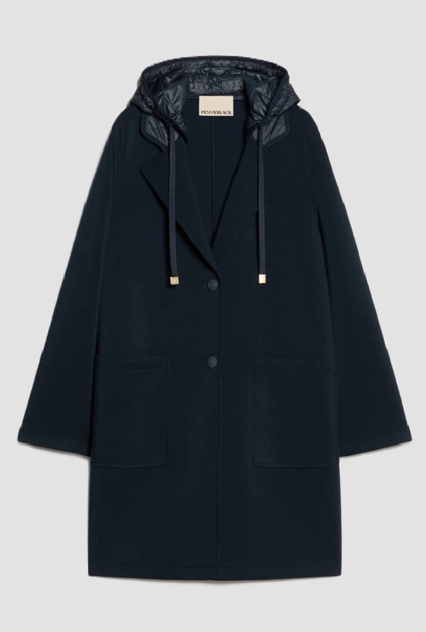 Cappotto con cappuccio donna navy blue 