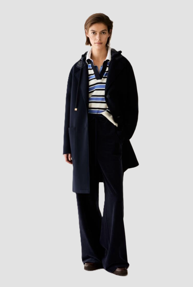 Cappotto con cappuccio donna navy blue 