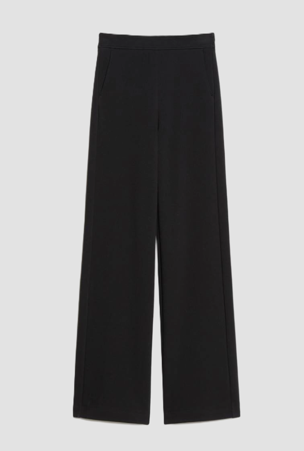 Pantalone gamba larga donna nero 
