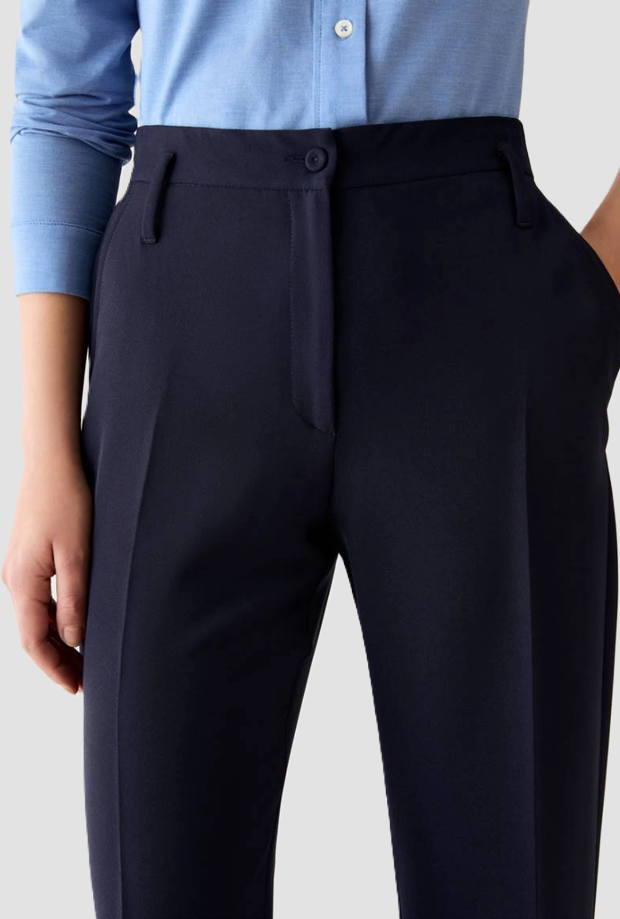 Pantalone straight fit donna blu 