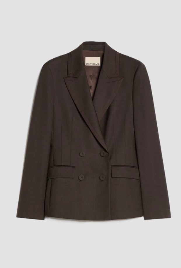 Giacca slim fit doppiopetto donna testa di moro 
