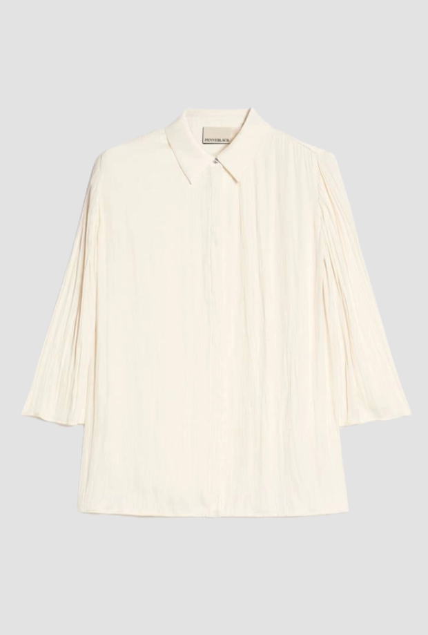 Camicia in raso crinkle donna bianco 