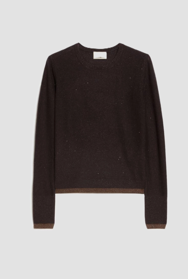 Maglia con micro pailettes donna testa di moro 