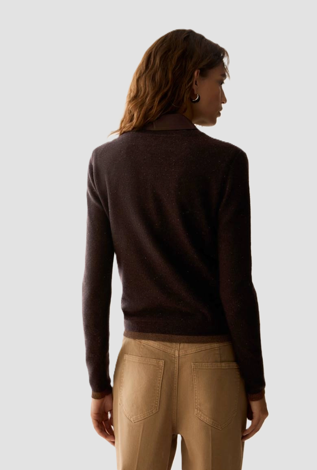 Maglia con micro pailettes donna testa di moro 