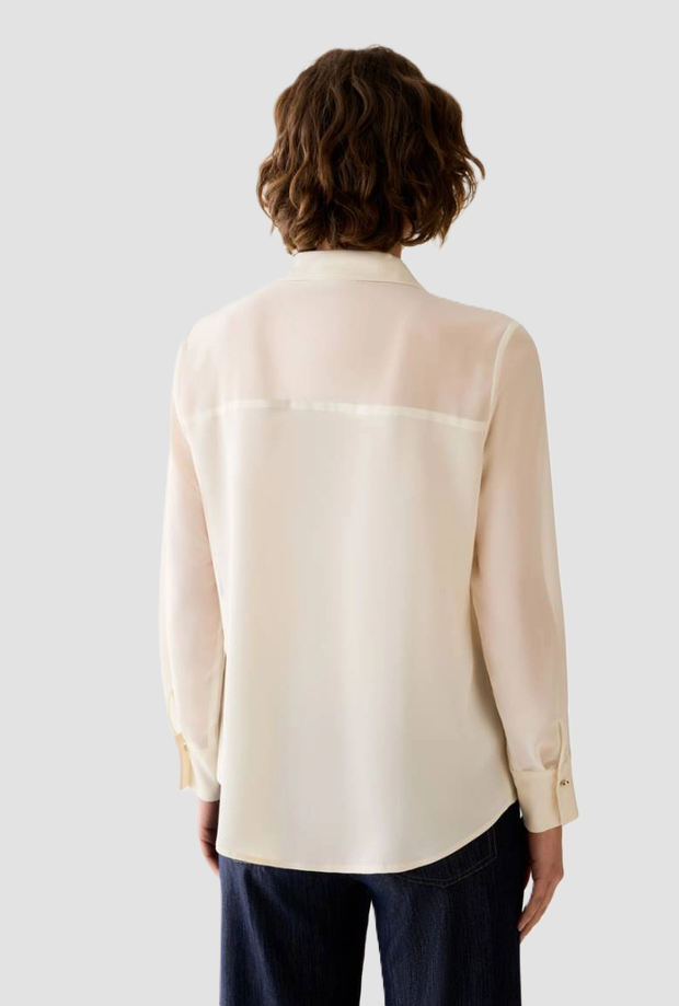 Camicia in misto seta donna avorio 