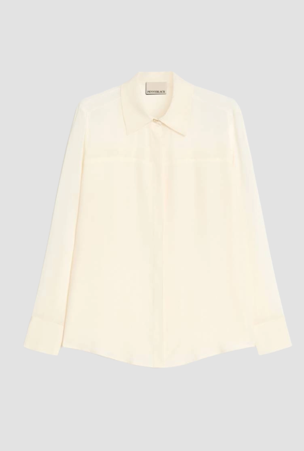 Camicia in misto seta donna avorio 