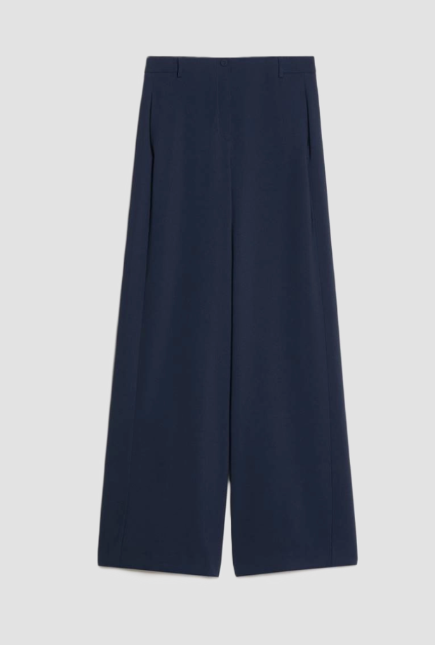 Pantalone gamba larga donna blu 