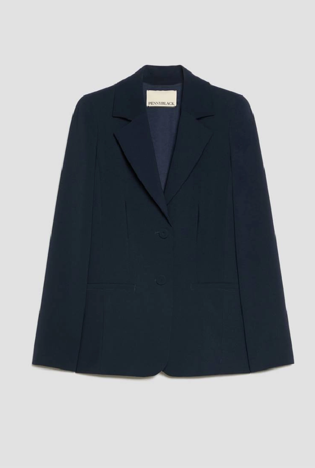Giacca monopetto donna blu 