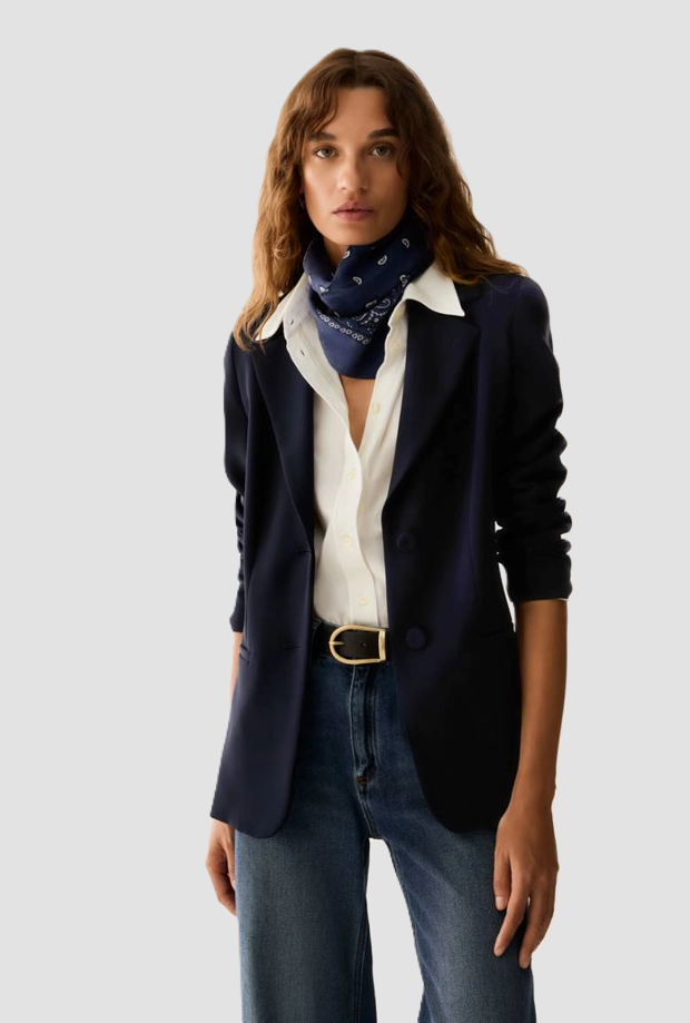 Giacca monopetto donna blu 