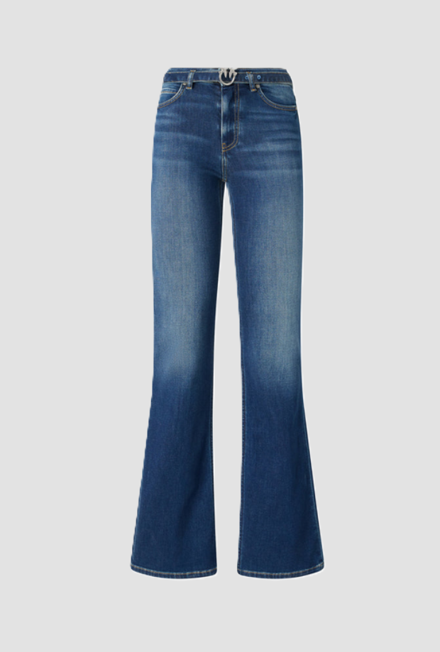 Jeans flare fit donna blu medio 