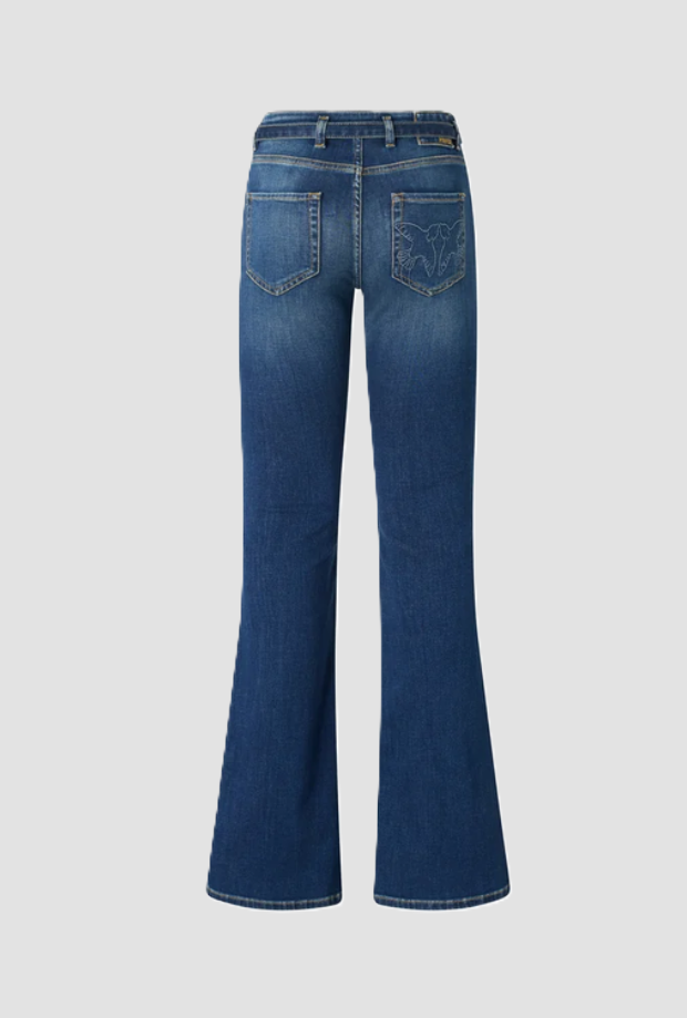 Jeans flare fit donna blu medio 
