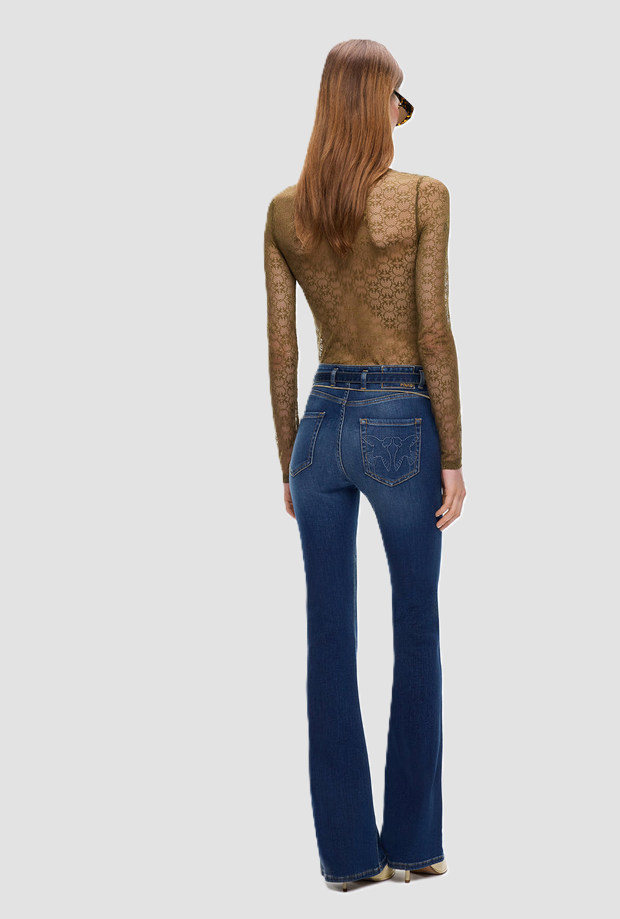 Jeans flare fit donna blu medio 
