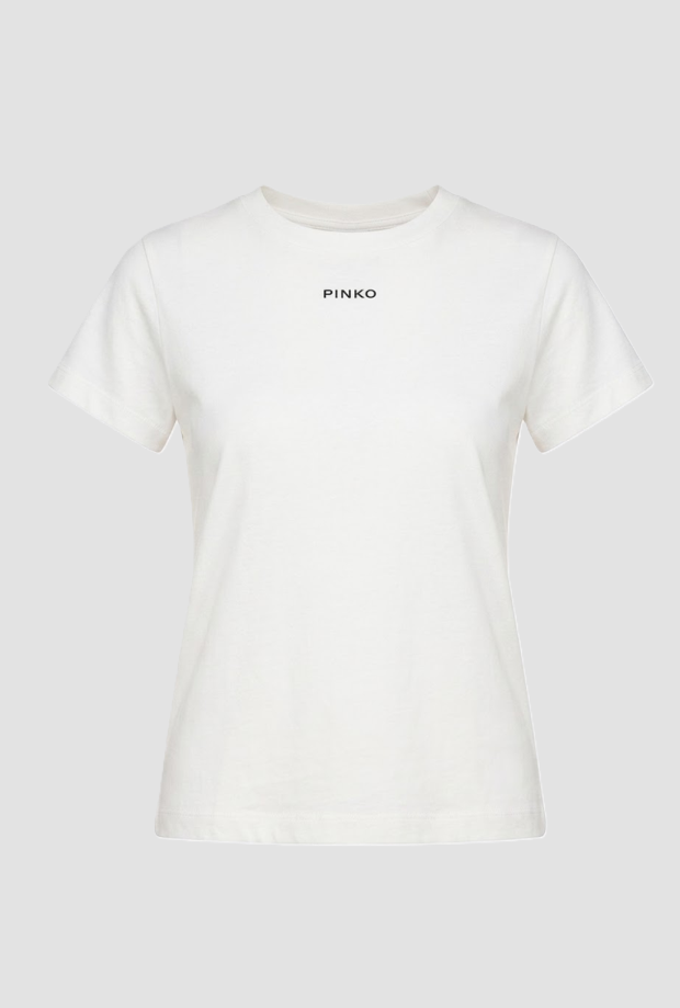 T-shirt basic con logo donna bianco 