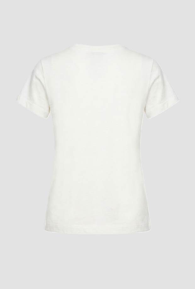 T-shirt basic con logo donna bianco 