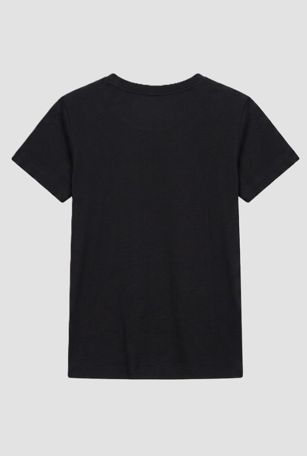 T-shirt basic con logo donna nero 