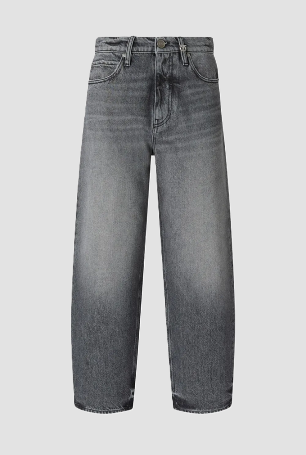 Jeans barrel fit donna grigio 