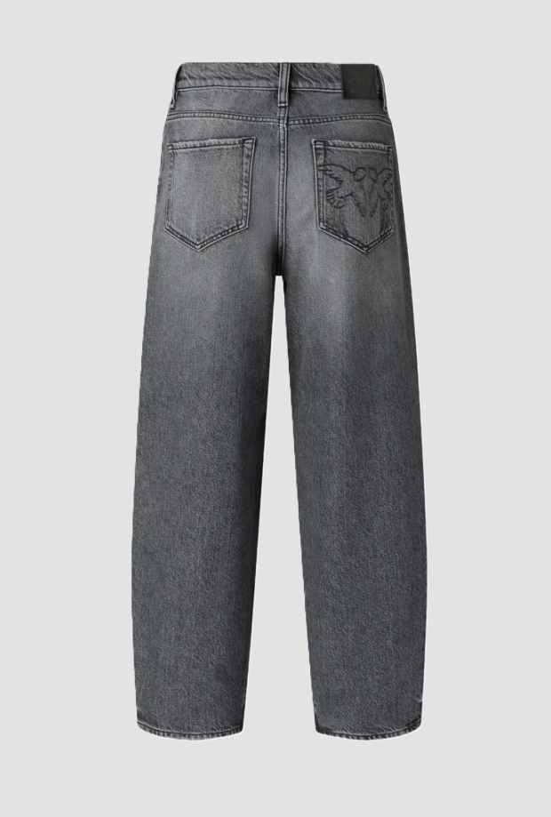 Jeans barrel fit donna grigio 