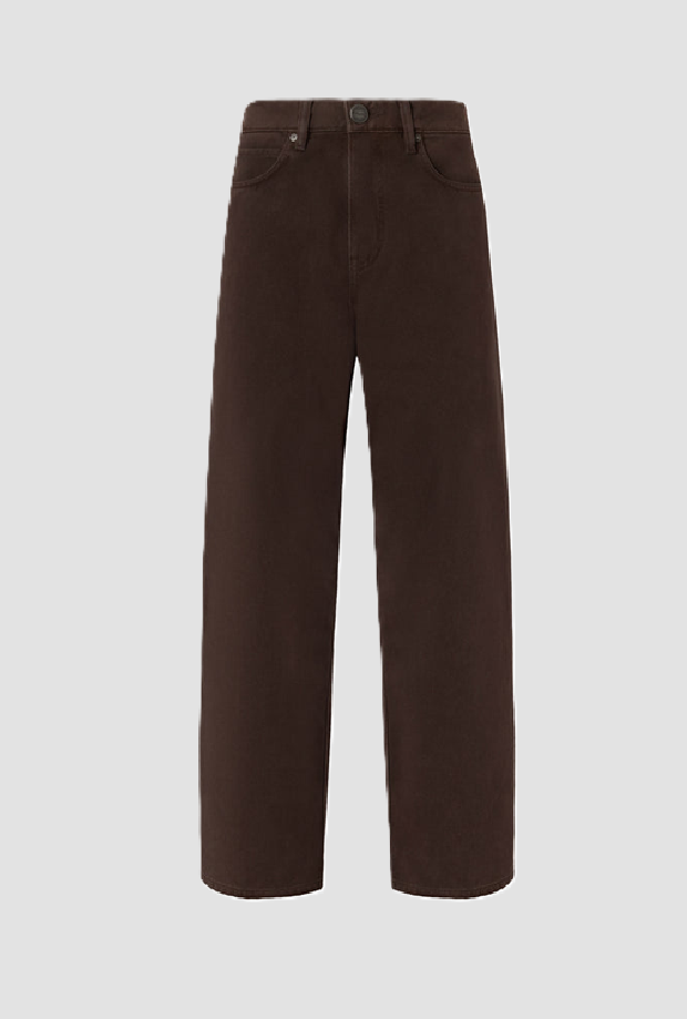 Jeans barrel fit donna marrone 