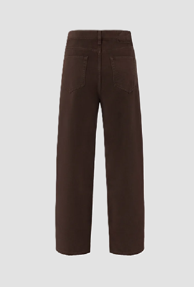 Jeans barrel fit donna marrone 