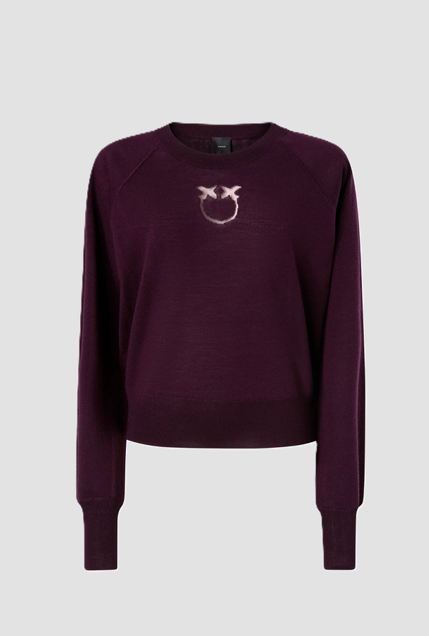 Maglia con logo Love Birds donna viola 