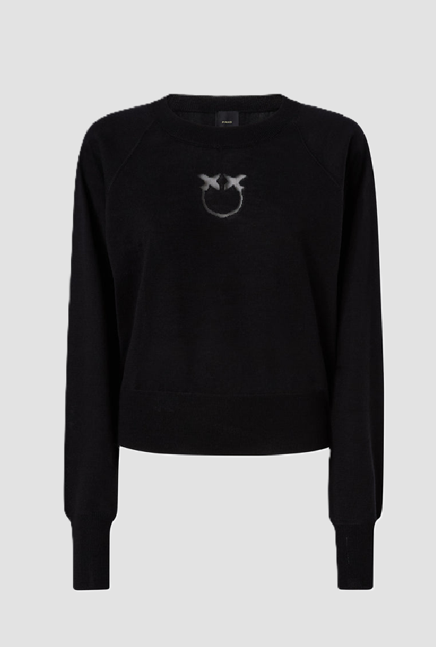Maglia con logo Love Birds donna nero 