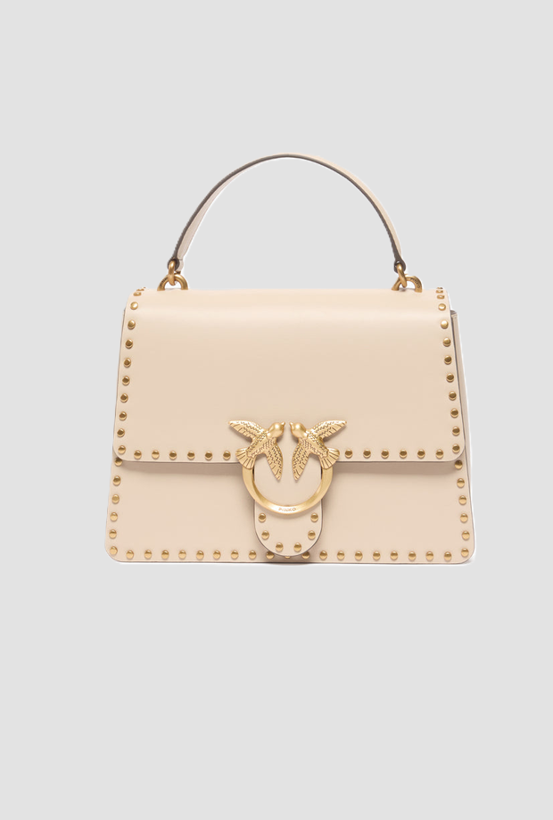 Borsa Love Bag media a mano da donna beige 