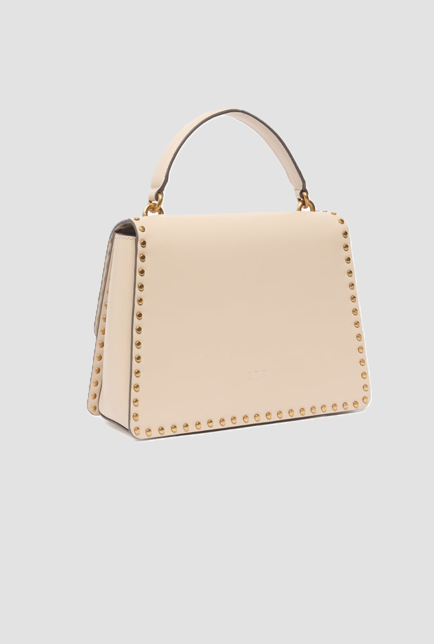 Borsa Love Bag media a mano da donna beige 