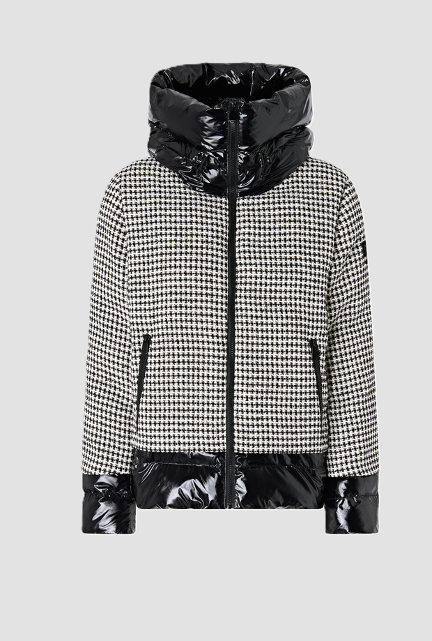 Piumino imbottito donna bianco-nero 