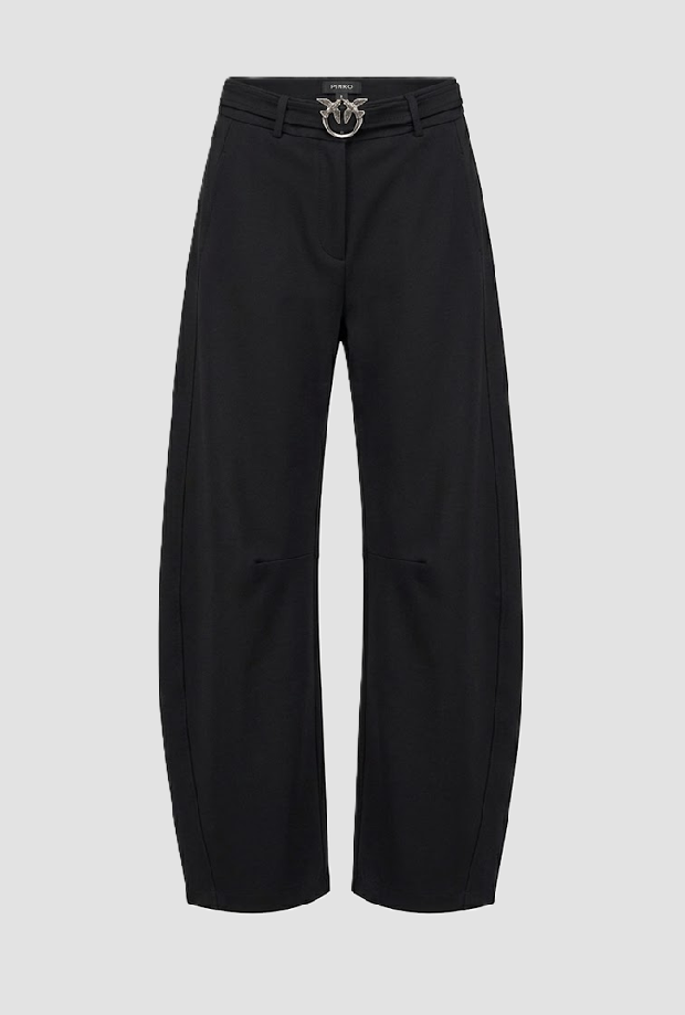 Pantalone Love Birds wide leg donna nero 