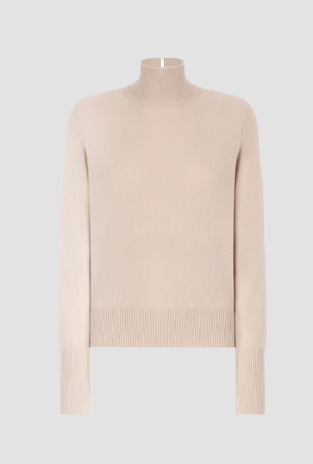 Dolcevita misto lana-cashmere donna beige 