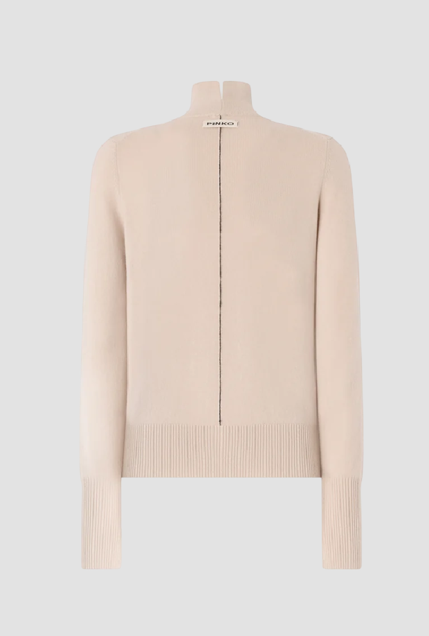 Dolcevita misto lana-cashmere donna beige 