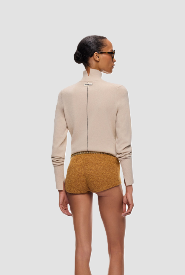 Dolcevita misto lana-cashmere donna beige 