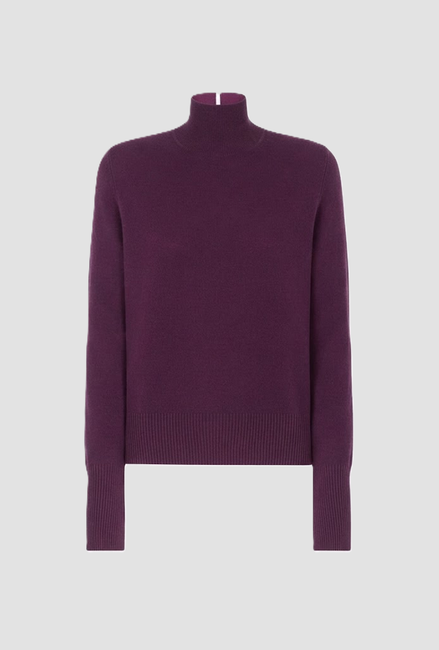 Dolcevita misto lana-cashmere donna viola 