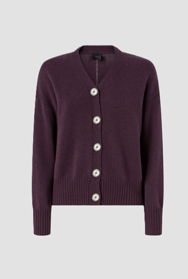 Cardigan in misto lana donna viola 