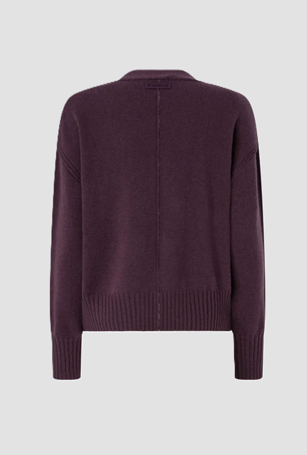 Cardigan in misto lana donna viola 