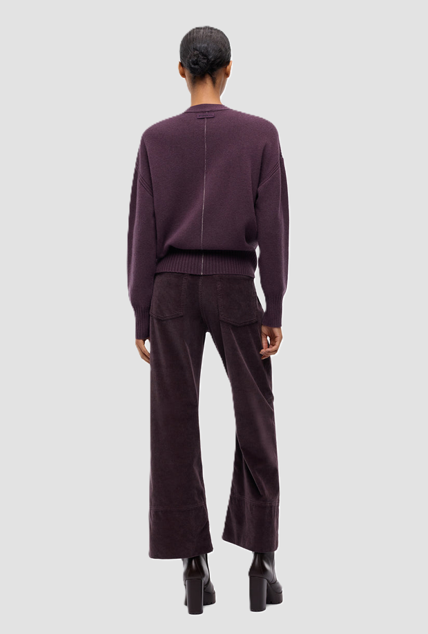 Cardigan in misto lana donna viola 