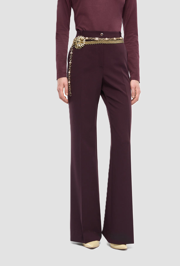 Pantalone a palazzo donna bordeaux scuro 