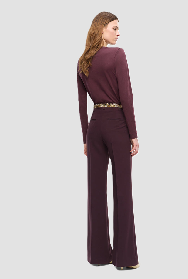 Pantalone a palazzo donna bordeaux scuro 
